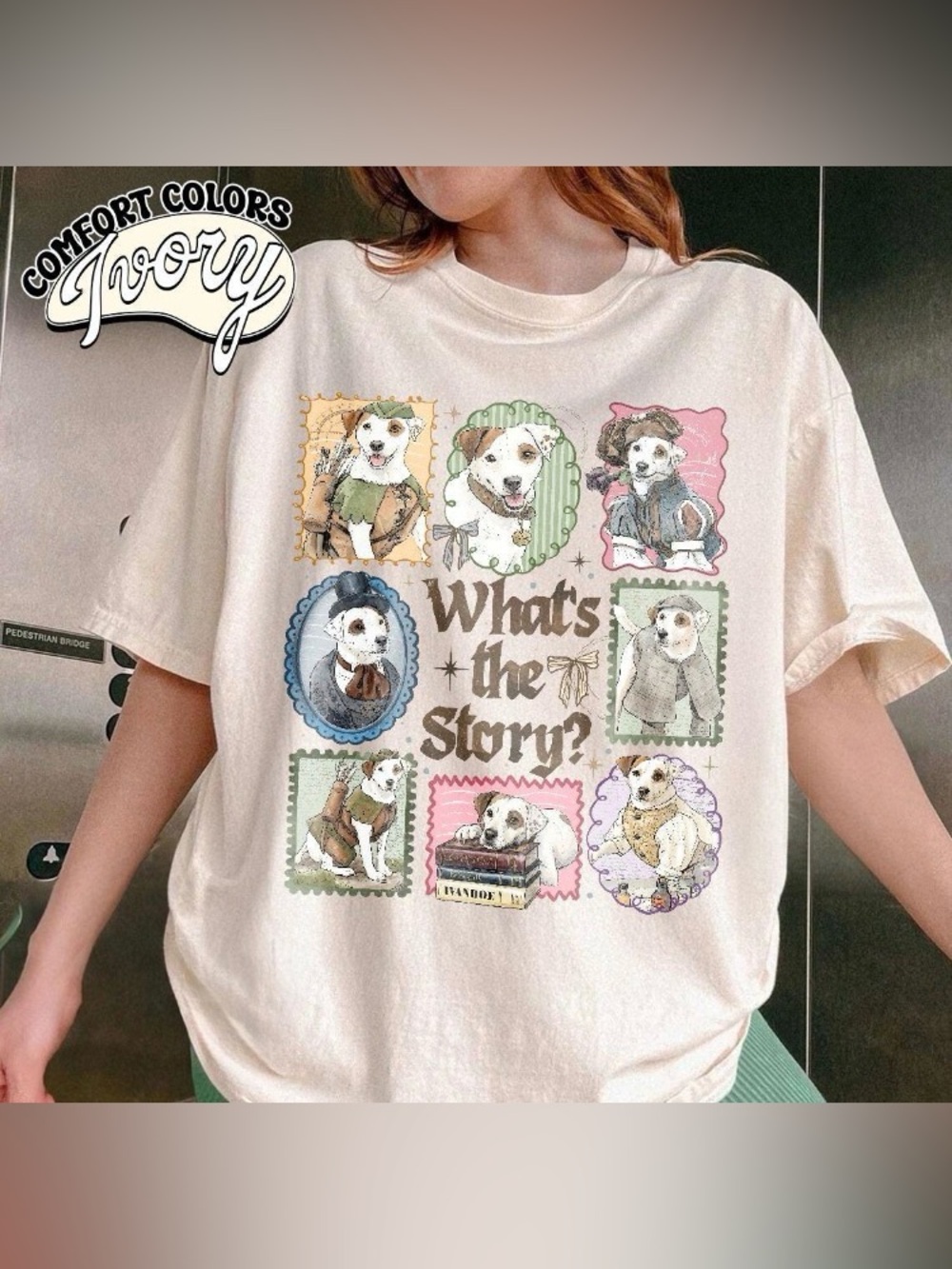 Wishbone Dog Stamp Shirt, Literary Dog T-Shirt, Vintage Literary Society Tee